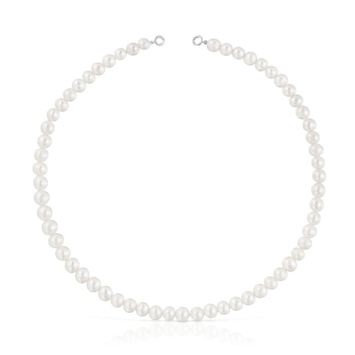 Collana in argento e perle da 8 mm Hold