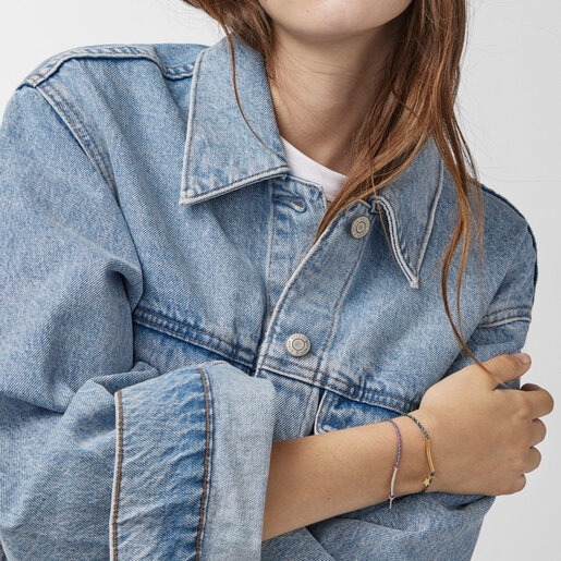 سوار نجمة من فيرميل الفضة TOUS Good Vibes بحبل أخضر