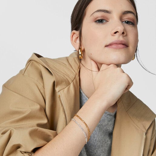 Two-tone TOUS Basics Bracelet with curb chain