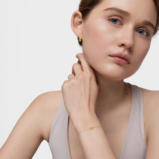 Pulsera cadena flor con baño de oro 18 kt sobre plata TOUS Motivos