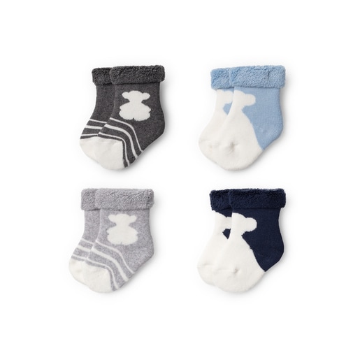 Set de calcetines de bebé multicolor Azul Celeste