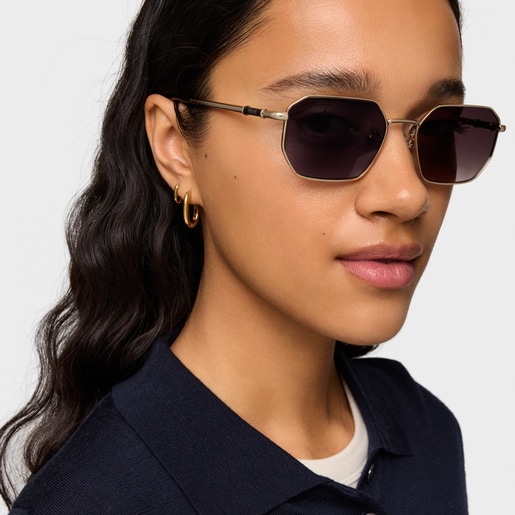 Havana-colored Sunglasses TOUS Geometric Metal