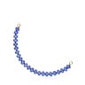 Bracciale a catena in argento placcato oro 18 kt e quarzite blu Hold Oval