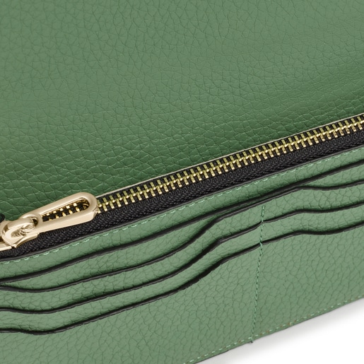 Flat khaki-colored leather TOUS Balloon Wallet