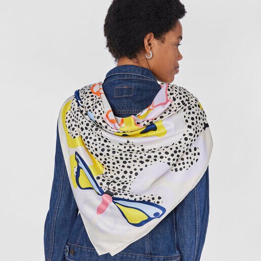 Foulard beige papillons TOUS Modlin