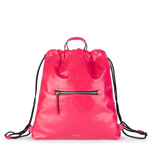 Mochila Tulia Crack de Piel fucsia