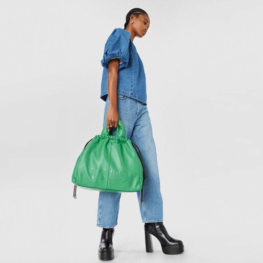 Sac TOUS Cloud grand en cuir vert