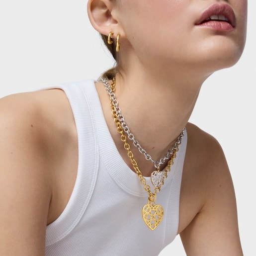 18kt gold plating over silver heart Pendant Medallions