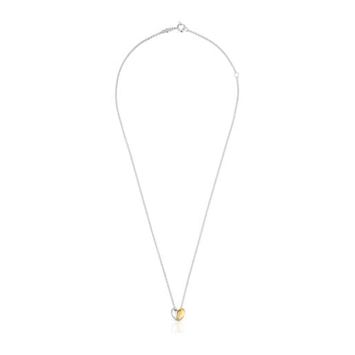 Short two-tone small heart Double necklace My Other Half