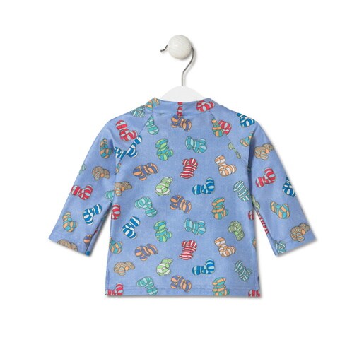 Long-sleeved beach t-shirt in Candy blue