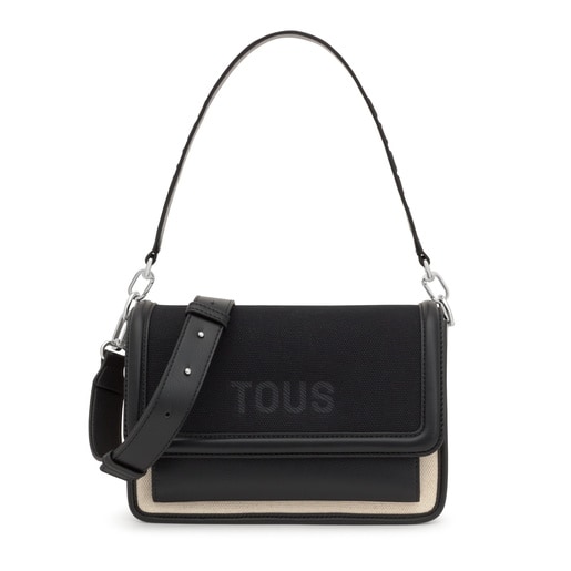 Borsa a tracolla media nera Audree Canvas
