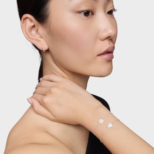 Silver Chain bracelet with tulip TOUS Motifs