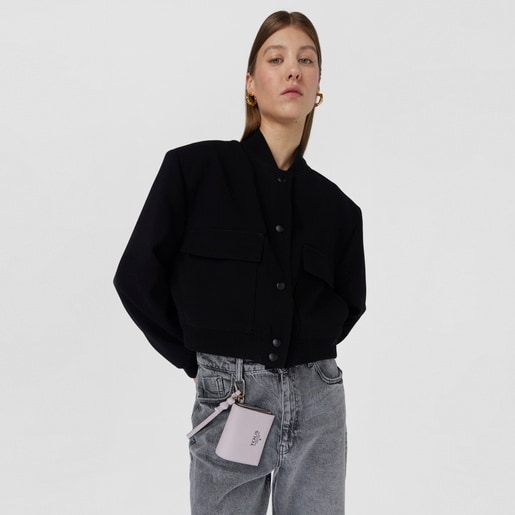 財布  T POP  くま  折り財布 合成皮革 パープル