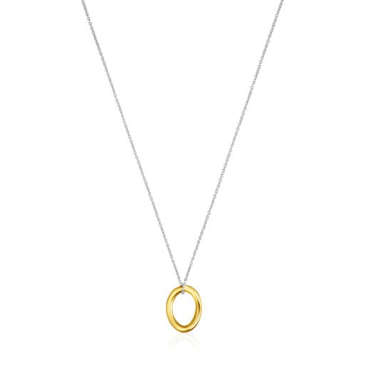 Dvoubarevný náhrdelník TOUS Hav z pozlaceného stříbra s kroužkem