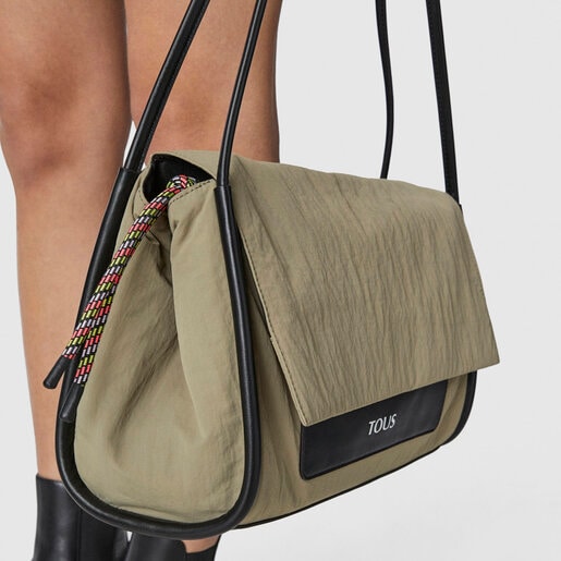 Large khaki TOUS Empire Cotton Crossbody bag