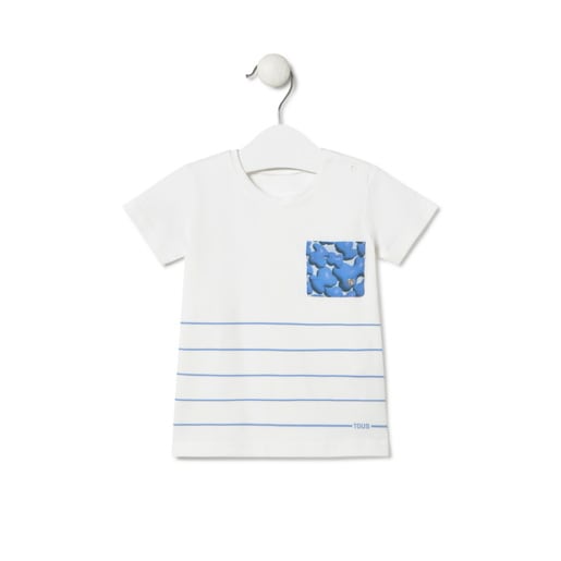 Boys beach t-shirt in Puff blue