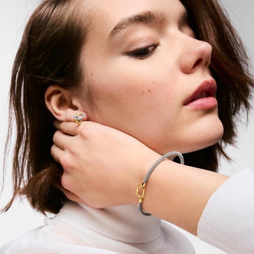 Steel and 14kt gold Bangle TOUS Unlock