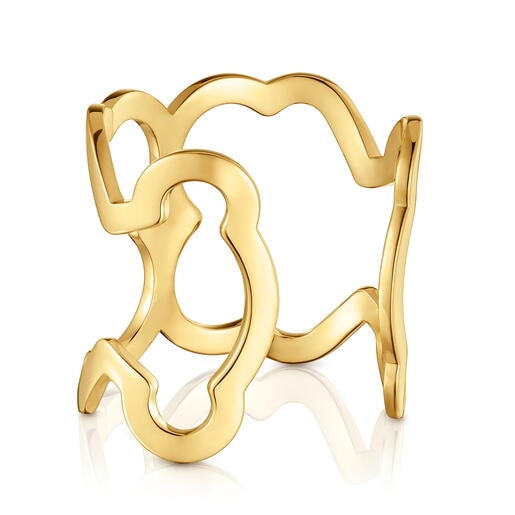 Pulsera esclava xl de acero en color dorado con silueta oso Carrusel