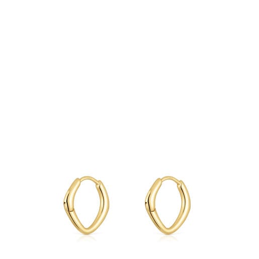Short hoop pointed oval gold Earrings Basics