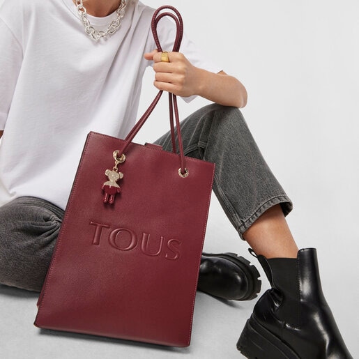 Большая бордовая сумка-shopping T Pop
