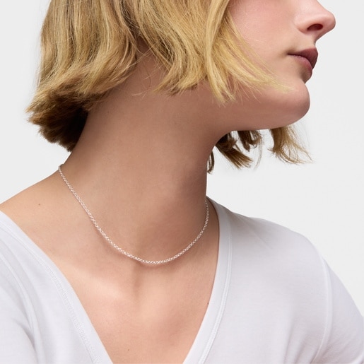Gargantilla de plata con anillas redondas, 40 cm Chain