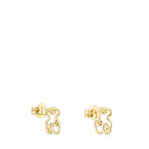 Aretes oso de oro y gemas Tsuri