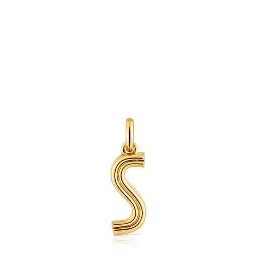 Medium 18kt gold plating over silver letter S Pendant TOUS Alphabet