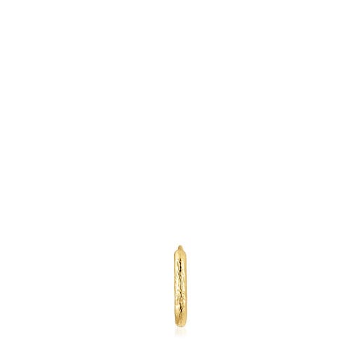 Jednotlivá zlatá textúrovaná obručová Náušnica Basics