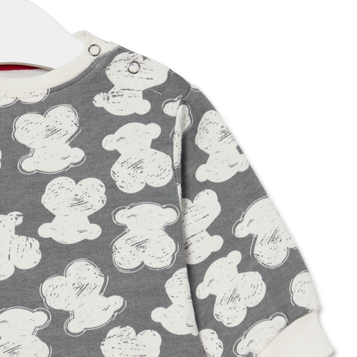 Sweatshirt Casual estampada Cinzento