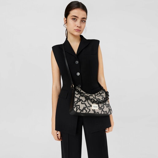 Bolso de hombro negro Kaos Pix