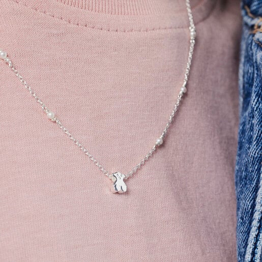 שרשרת כסף סופר פאוור עם פנינים