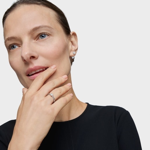 טבעת סוליטר מפלטינה בשילוב יהלום מעבדה 0.50 קראט TOUS Essentials LGD