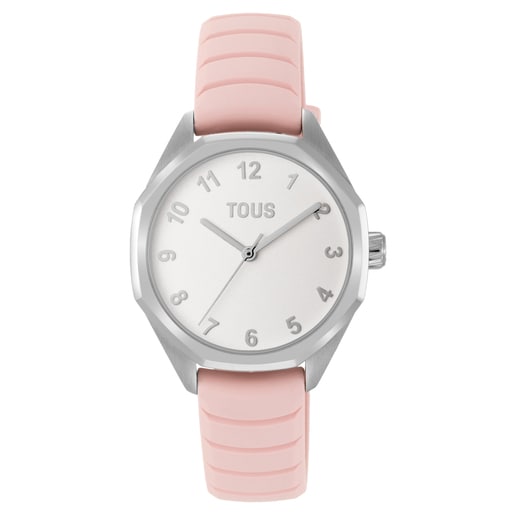 Analog Watch with pink rubber strap TOUS Now KDT
