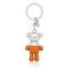 Silver and orange TOUS Teddy Bear Key ring