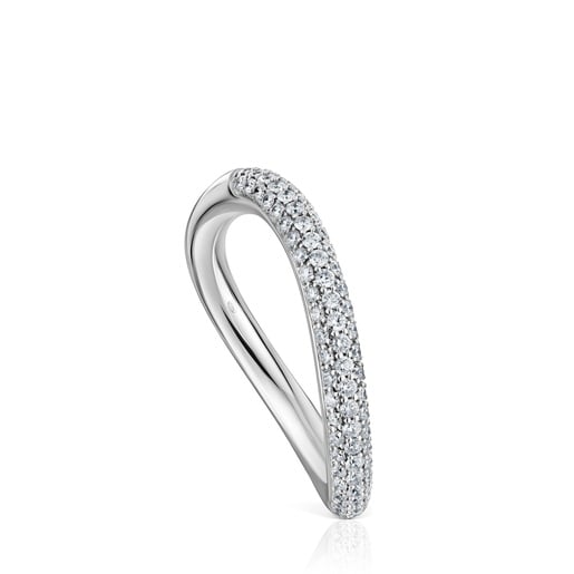 Bague or blanc dégradé et diamants New Hav