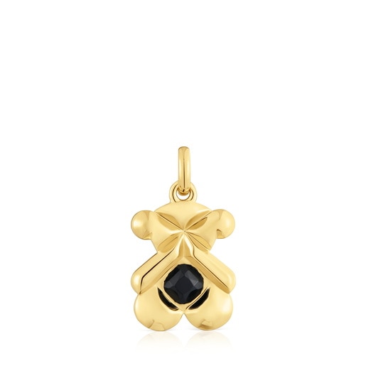Pendant with 18kt gold plating over silver and onyx TOUS Sweet 40s