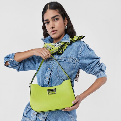 Bolso de hombro de piel lima TOUS Legacy