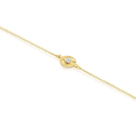 Gold Iris Motif Bracelet with diamonds