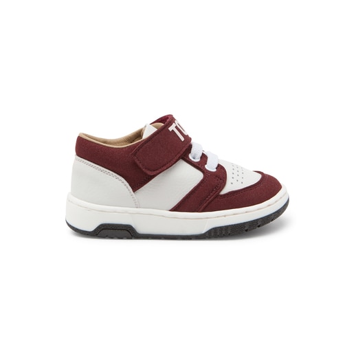 Tous - Baby Trainers In Run Maroon - Textil