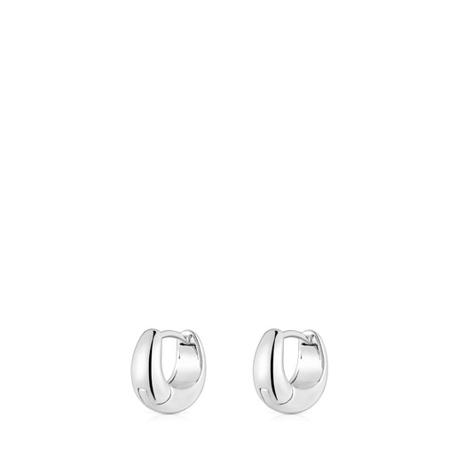 Κοντά, χοντρά σκουλαρίκια-κρίκοι TOUS Basics από ασήμι