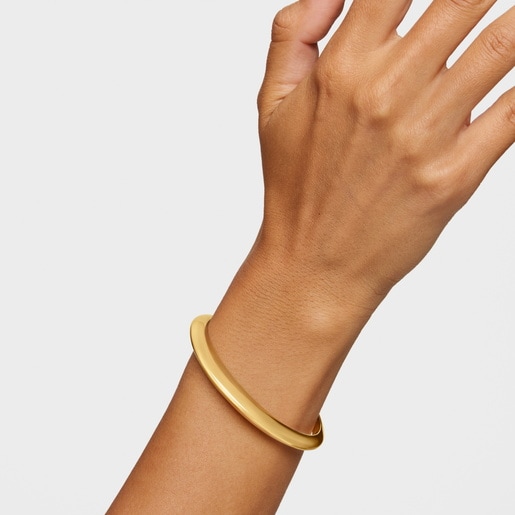 Bangle with 18kt gold plating over silver Warm