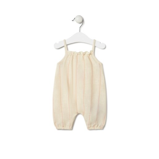 Baby girls striped romper in Classic pink