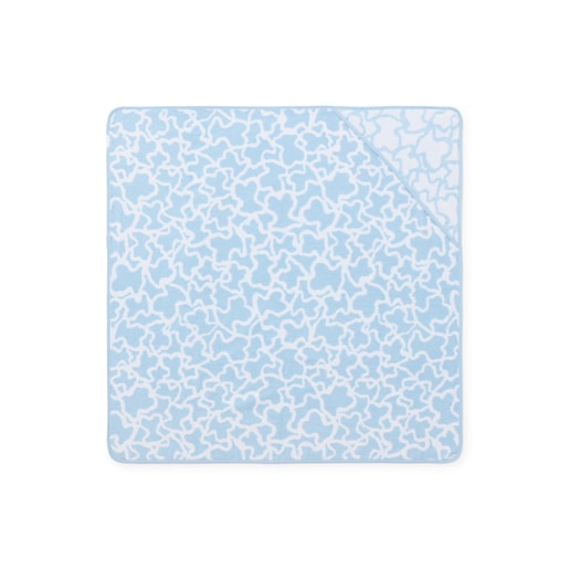 Kaos bath sheet and mittens in sky blue