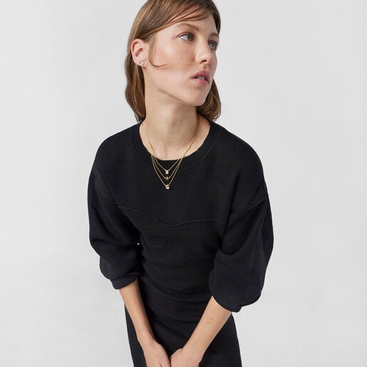 Nocturne Necklace in Silver Vermeil with Diamonds and Pearl