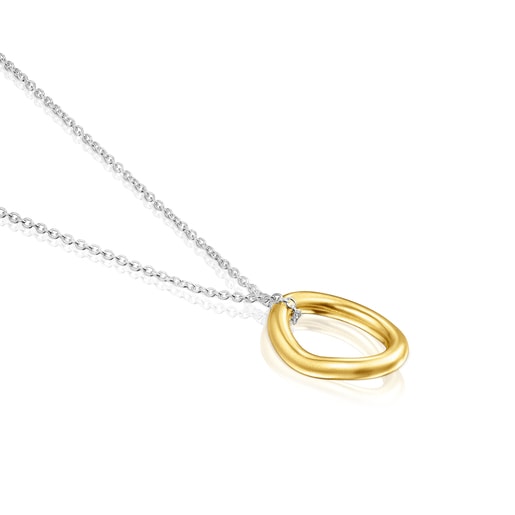 Dvoubarevný náhrdelník TOUS Hav z pozlaceného stříbra s kroužkem