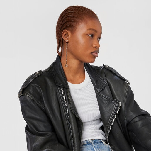 أقراط Virtual Garden من Dark silver لسماعات الأذن ايربودز مُرصّعة باللآلئ المُستزرعة