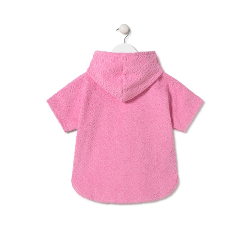 Beach poncho in Logo pink
