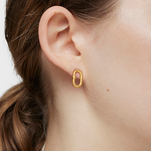 Small Earrings with 18kt gold plating over silver Hold Oval