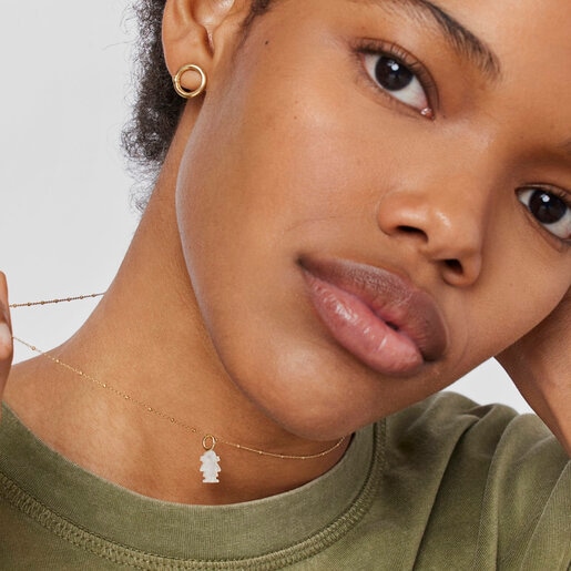 Colgante Sweet Dolls niña de Oro y Nácar