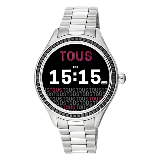 Relógio smartwatch T- Shine Connect com bracelete em aço e zircónias pretas